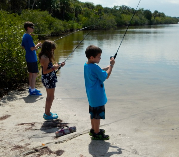 True anglers, the kids had a good time even though most did not catch a fish.