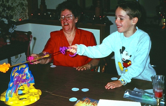 Mom plays a game with Maxx.