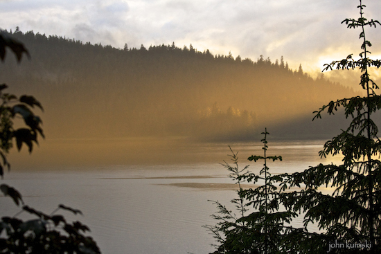 Late afternoon light from the Lodge.