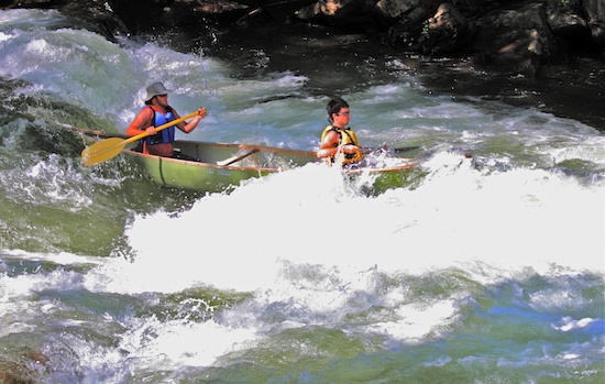 Maxx and Brian Jaye at Nantahala Falls, North Carolina.