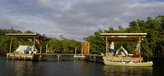 Camping on the chickee, Everglades. My boys were 13 and 11 at the time.